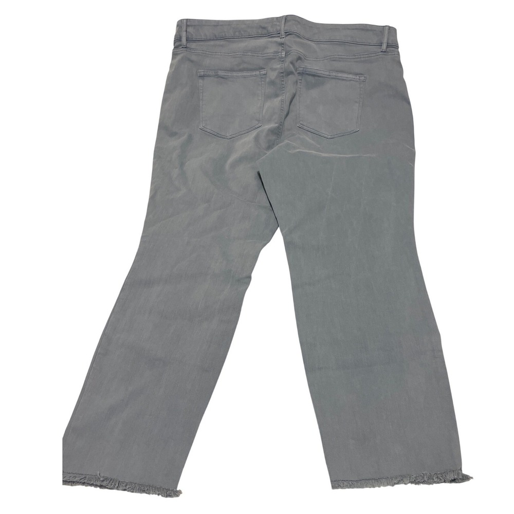 Loft Blue Denim Ankle Jeans Size 18 NWT High Rise Raw Hem Stretch Utility Pants - Picture 2 of 9